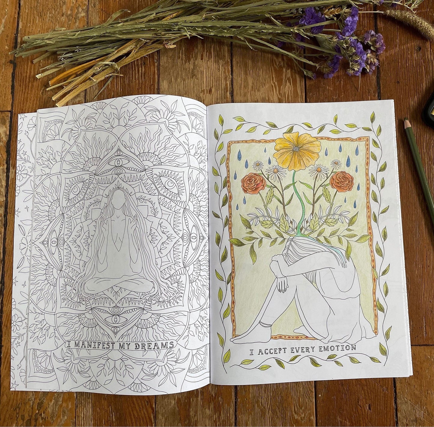 Livre de coloriage WILD WOMEN - affirmation positive | art-thérapie relaxante | coloriage pour adultes nature plantes activité cadeau créatif artiste